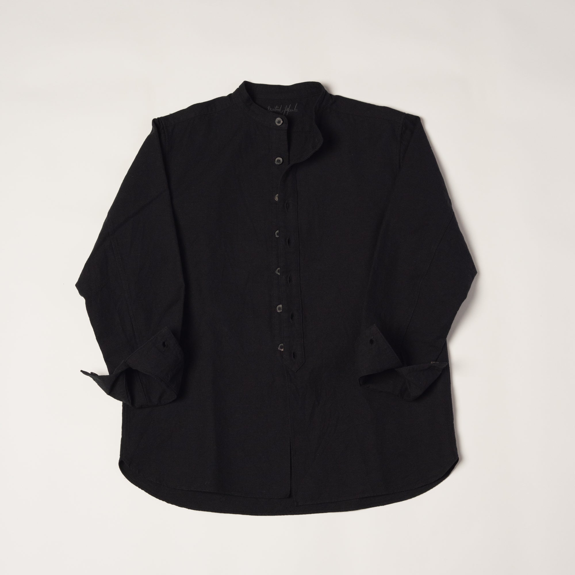 Vintage used stand collar shirts / Black